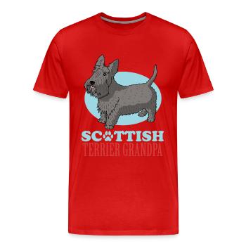 Grand-père terrier écossais | Cadeau de propriétaire de chien - T-shirt bio Premium Homme - rouge - Devant - Damien (186cm)