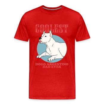 Dogo Argentino Papa Chien Propriétaire Chien Cadeau - T-shirt bio Premium Homme - rouge - Devant - Damien (186cm)