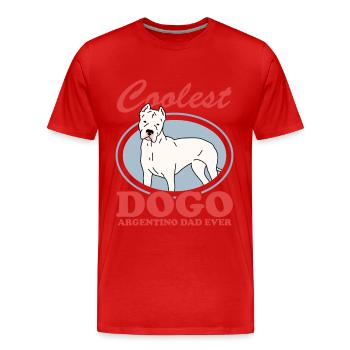 Dogo Argentino Papa | Cadeau de propriétaire de chien de chien - T-shirt bio Premium Homme - rouge - Devant - Damien (186cm)