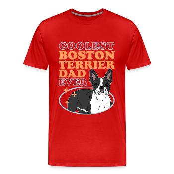 Boston Terrier Dad Hundebesitzer Bostie Geschenk - Männer Premium Bio T-Shirt - Rot - Vorne - Damien (186cm)
