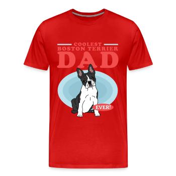 Boston Terrier Dad Hunde Hundebesitzer Geschenk - Männer Premium Bio T-Shirt - Rot - Vorne - Damien (186cm)