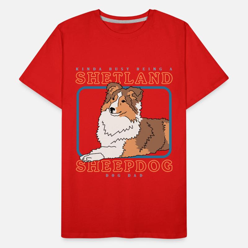 Shetland Sheepdog Dad Sheltie Hunde Geschenk Männer Premium Bio T-Shirt