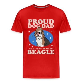 Beagle Dad Dog Lover Dog Owner Gift - Men's Premium Organic T-Shirt - red - Front - Damien (186cm)