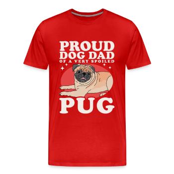 Mops Dad Hundeliebhaber Hundebesitzer Geschenk - Männer Premium Bio T-Shirt - Rot - Vorne - Damien (186cm)