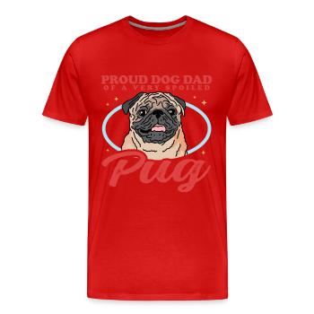 Mops Dad | Hundeliebhaber Hundebesitzer Geschenk - Männer Premium Bio T-Shirt - Rot - Vorne - Damien (186cm)