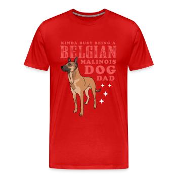 Belgian Malinois Dad Hundebesitzer Geschenk - Männer Premium Bio T-Shirt - Rot - Vorne - Damien (186cm)