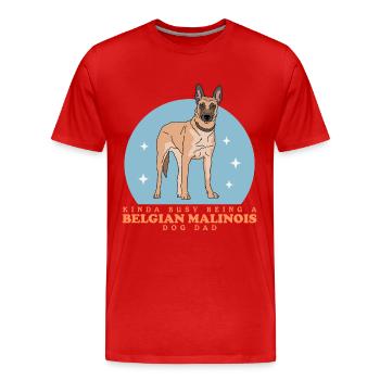 Belgian Malinois Dad Dog Owner Dog Gift - Men's Premium Organic T-Shirt - red - Front - Damien (186cm)