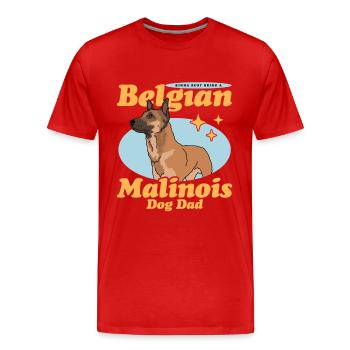 Belgian Malinois Dad Dog Dog Owner Gift - Men's Premium Organic T-Shirt - red - Front - Damien (186cm)