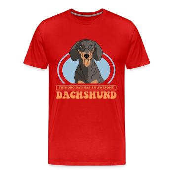 Dachshund Dad Hund Dackel Hundepapa Geschenk - Männer Premium Bio T-Shirt - Rot - Vorne - Damien (186cm)