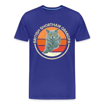 British Shorthair Grandpa Cat Owner Gift - Men's Premium Organic T-Shirt - royal blue - Front - Damien (186cm)