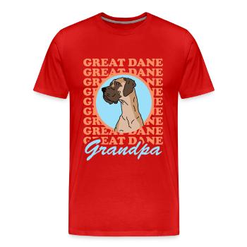 Deutsche Dogge Hunde Hundebesitzer Geschenk - Männer Premium Bio T-Shirt - Rot - Vorne - Damien (186cm)
