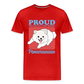 Pomeranian Dad Zwergspitz Hundebesitzer Geschenk - Männer Premium Bio T-Shirt - Rot - Vorne - Damien (186cm)