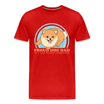 Pomeranian Dad Zwergspitz Hundehalter Geschenk - Männer Premium Bio T-Shirt - Rot - Vorne - Damien (186cm)