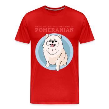 Poméranie Papa Propriétaire de Chien Zwergspitz Cadeau - T-shirt bio Premium Homme - rouge - Devant - Damien (186cm)