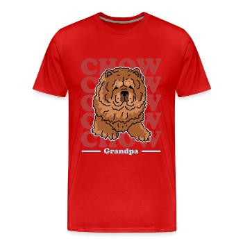 Chow Chow Grand-père Chien Propriétaire de chien Cadeau - T-shirt bio Premium Homme - rouge - Devant - Damien (186cm)