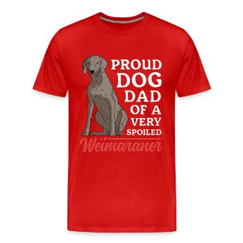 Weimaraner Papa | Cadeau de propriétaire de chien de chien - T-shirt bio Premium Homme - rouge - Devant - Damien (186cm)