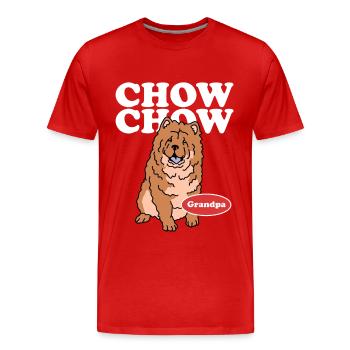 Chow Chow Grandpa Dog Owner Dog Gift - Men's Premium Organic T-Shirt - red - Front - Damien (186cm)