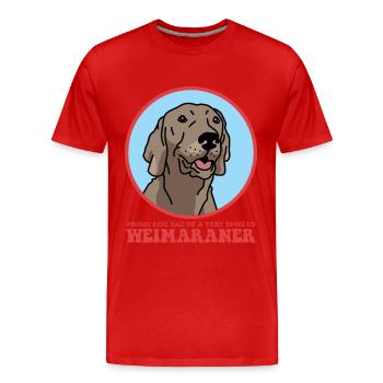 Weimaraner Papa Propriétaire de chien Chien Cadeau - T-shirt bio Premium Homme - rouge - Devant - Damien (186cm)