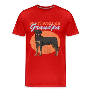 Rottweiler Grand-père Chien Propriétaire de chien Cadeau - T-shirt bio Premium Homme - rouge - Devant - Damien (186cm)