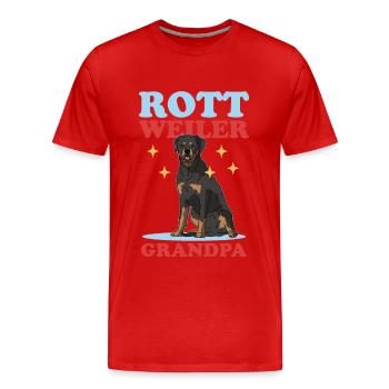 Rottweiler Grand-père Propriétaire de chien Dog Gift - T-shirt bio Premium Homme - rouge - Devant - Damien (186cm)