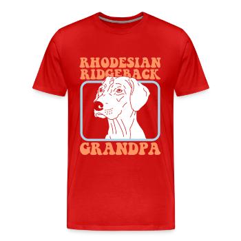 Rhodesian Ridgeback Grand-père Propriétaire de chien Cadeau - T-shirt bio Premium Homme - rouge - Devant - Damien (186cm)