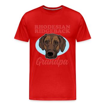 Rhodesian Ridgeback Grandpa Dog Gift - Men's Premium Organic T-Shirt - red - Front - Damien (186cm)