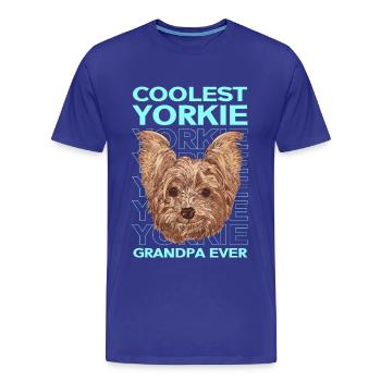 Yorkie Grandpa Dogs Yorkshire Terrier Gift - Men's Premium Organic T-Shirt - royal blue - Front - Damien (186cm)