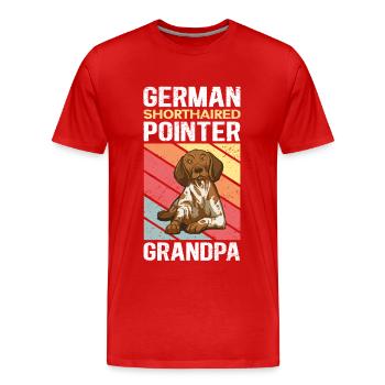 Cadeau allemand de propriétaire de chien de grand-père à poil court - T-shirt bio Premium Homme - rouge - Devant - Damien (186cm)