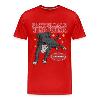 Patterdale Terrier Grandpa | Dog Owner Gift - Men's Premium Organic T-Shirt - red - Front - Damien (186cm)