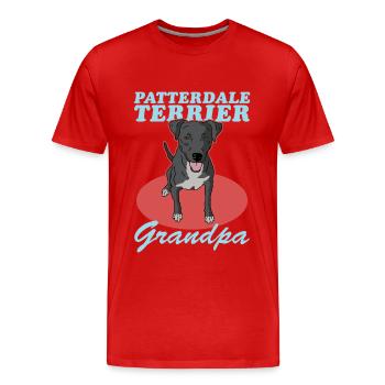 Patterdale Terrier Grandpa Dog Owner Gift - Men's Premium Organic T-Shirt - red - Front - Damien (186cm)