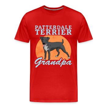 Patterdale Terrier Grandpa Dog Owner Gift - Men's Premium Organic T-Shirt - red - Front - Damien (186cm)
