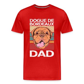 Great Dane Dad Dogue de Bordeaux Gift - Men's Premium Organic T-Shirt - red - Front - Damien (186cm)