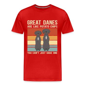 Deutsche Dogge Hunde Hundebesitzer Geschenk - Männer Premium Bio T-Shirt - Rot - Vorne - Damien (186cm)