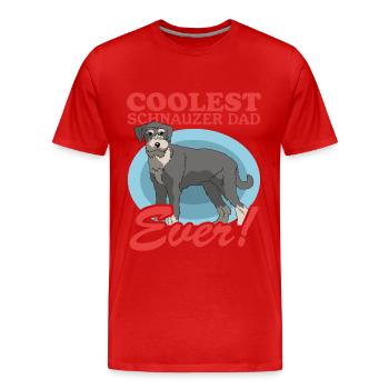 Schnauzer Dad Dog Owner Owner Gift - Men's Premium Organic T-Shirt - red - Front - Damien (186cm)