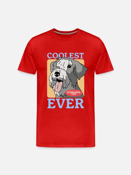 Schnauzer Dad | Hundebesitzer Herrchen Geschenk - Männer Premium Bio T-Shirt -