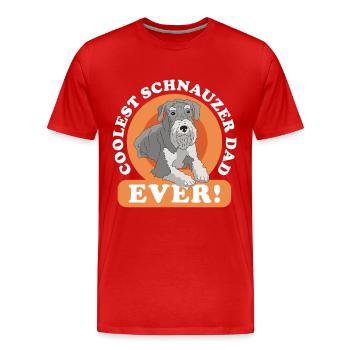Schnauzer Dad Owner Dog Owner Gift - Men's Premium Organic T-Shirt - red - Front - Damien (186cm)