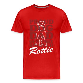 Rottweiler Papa | Rottie Dog Dog Propriétaire Cadeau - T-shirt bio Premium Homme - rouge - Devant - Damien (186cm)