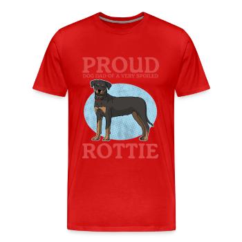 Rottweiler Dad Rottie Hunde Hundehalter Geschenk - Männer Premium Bio T-Shirt - Rot - Vorne - Damien (186cm)