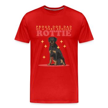 Rottweiler Dad Rottie Hund Hundebesitzer Geschenk - Männer Premium Bio T-Shirt - Rot - Vorne - Damien (186cm)