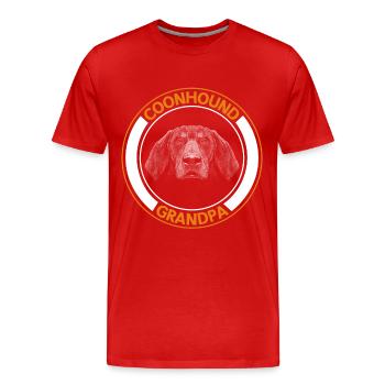 Coonhound Grandpa Hunde Hundebesitzer Geschenk - Männer Premium Bio T-Shirt - Rot - Vorne - Damien (186cm)