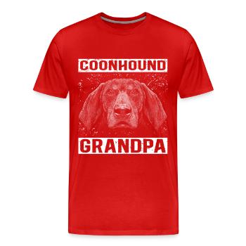 Coonhound Grand-père Propriétaire de chien Dog Gift - T-shirt bio Premium Homme - rouge - Devant - Damien (186cm)
