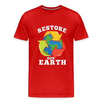 Earth Day Tag Erde Our Earth unsere Erde Planet - Men's Premium Organic T-Shirt - red - Front - Damien (186cm)