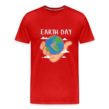 Earth Day Tag der Erde Our Earth unser Erde Planet - Men's Premium Organic T-Shirt - red - Front - Damien (186cm)