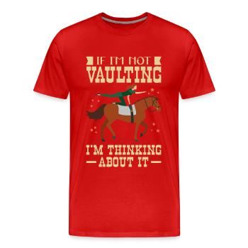Vaulting Equestrian Sport Sports équestres Cadeau - T-shirt bio Premium Homme - rouge - Devant - Damien (186cm)