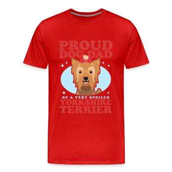 Yorkshire Terrier Papa Chien Propriétaire De Chien Cadeau - T-shirt bio Premium Homme - rouge - Devant - Damien (186cm)