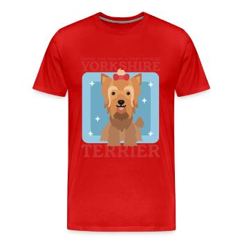 Yorkshire Terrier Papa Propriétaire de Chien Cadeau - T-shirt bio Premium Homme - rouge - Devant - Damien (186cm)
