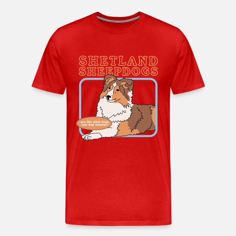 Shetland Sheepdog Hunde | Hundebesitzer Geschenk - Männer Premium Bio T-Shirt - Rot