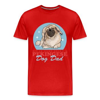 Pékinois Papa Pekinese Dog Owner Gift - T-shirt bio Premium Homme - rouge - Devant - Damien (186cm)