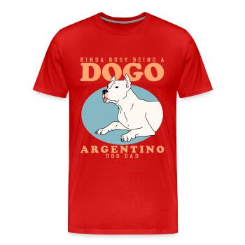 Dogo Argentino Papa Propriétaire de Chien Cadeau - T-shirt bio Premium Homme - rouge - Devant - Damien (186cm)