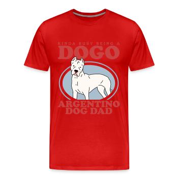 Dogo Argentino Papa | Cadeau de propriétaire de chien de chien - T-shirt bio Premium Homme - rouge - Devant - Damien (186cm)